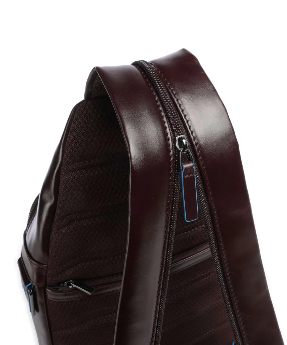 Blue Square Slingbag Leder mahagoni