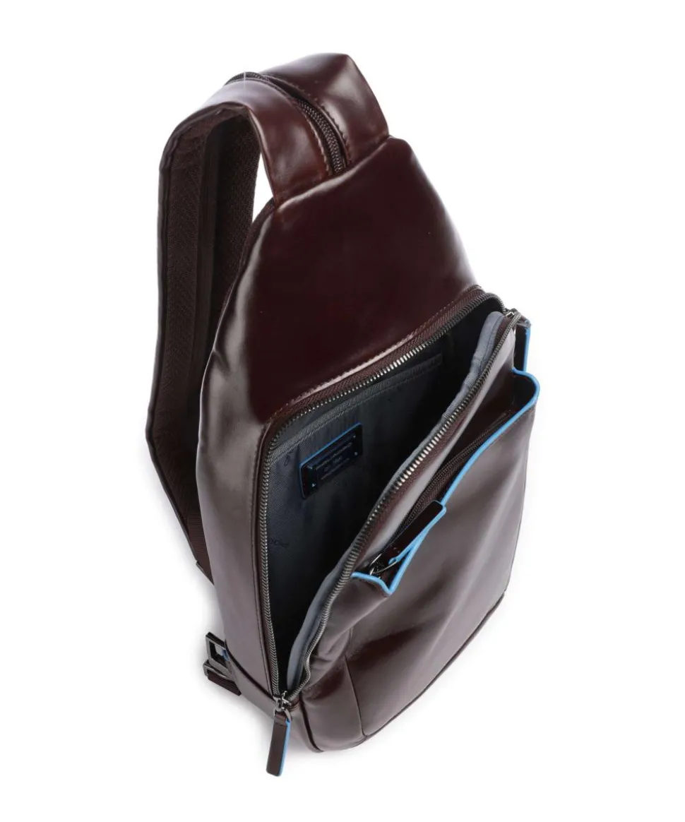 Blue Square Slingbag Leder mahagoni