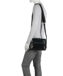 Blue Square Umhängetasche fein genarbtes Rindsleder schwarz