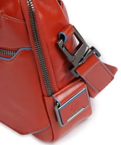 Blue Square Umhängetasche fein genarbtes Rindsleder rotbraun