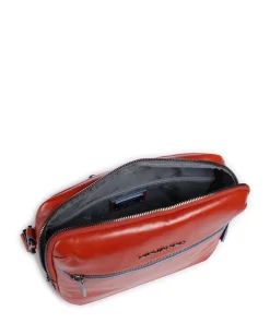 Blue Square Umhängetasche fein genarbtes Rindsleder rotbraun