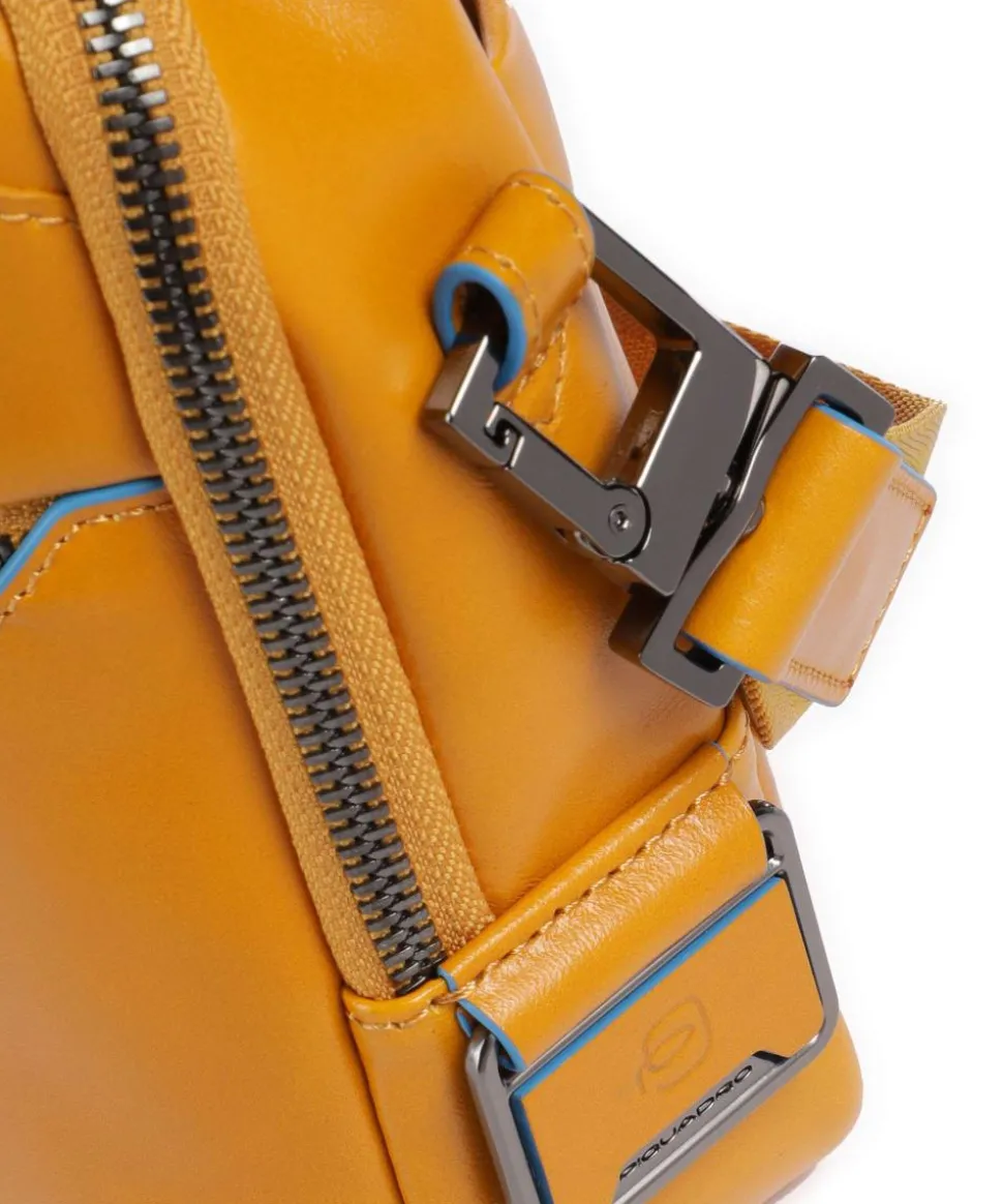 Blue Square Umhängetasche fein genarbtes Rindsleder senfgelb