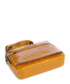 Blue Square Umhängetasche fein genarbtes Rindsleder senfgelb