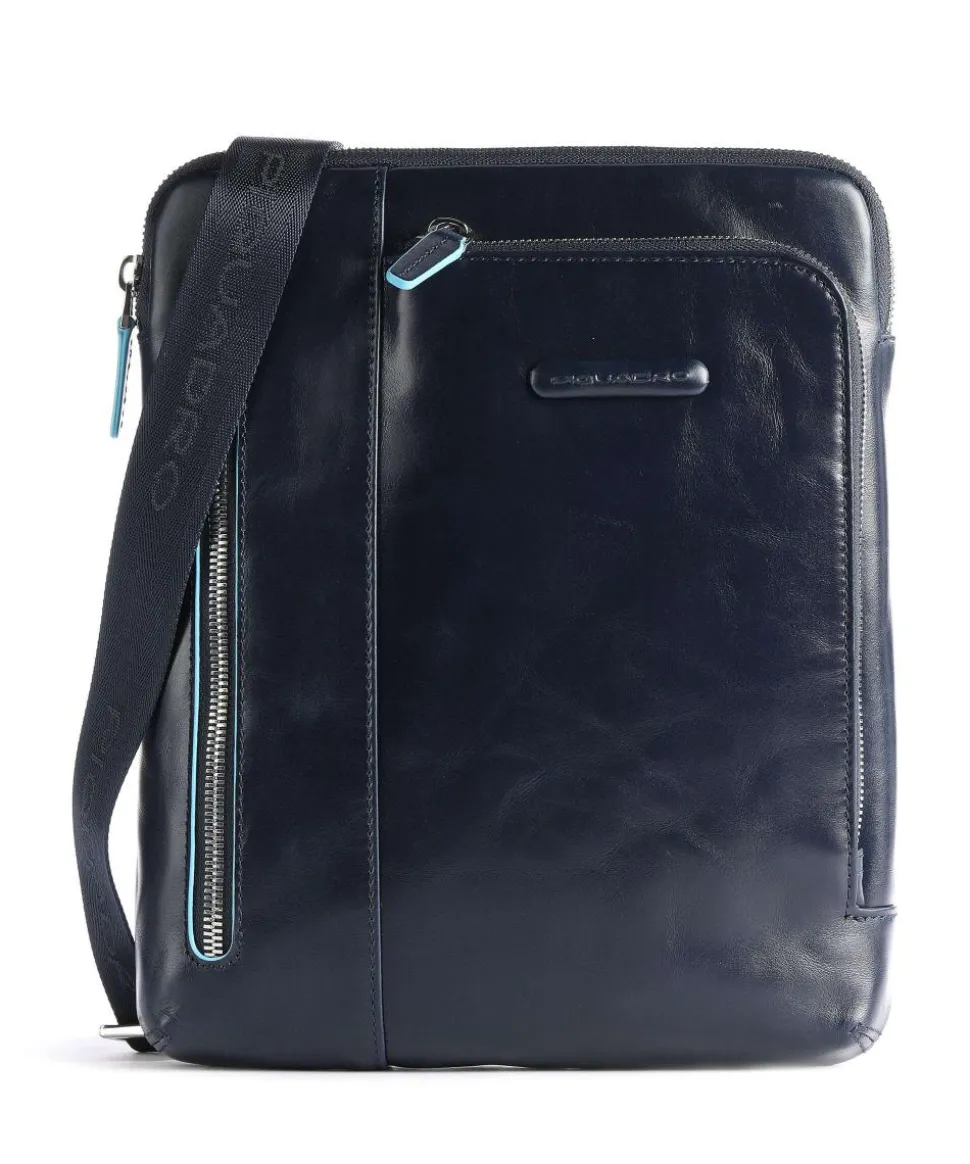 Blue Square Umhängetasche Leder blau
