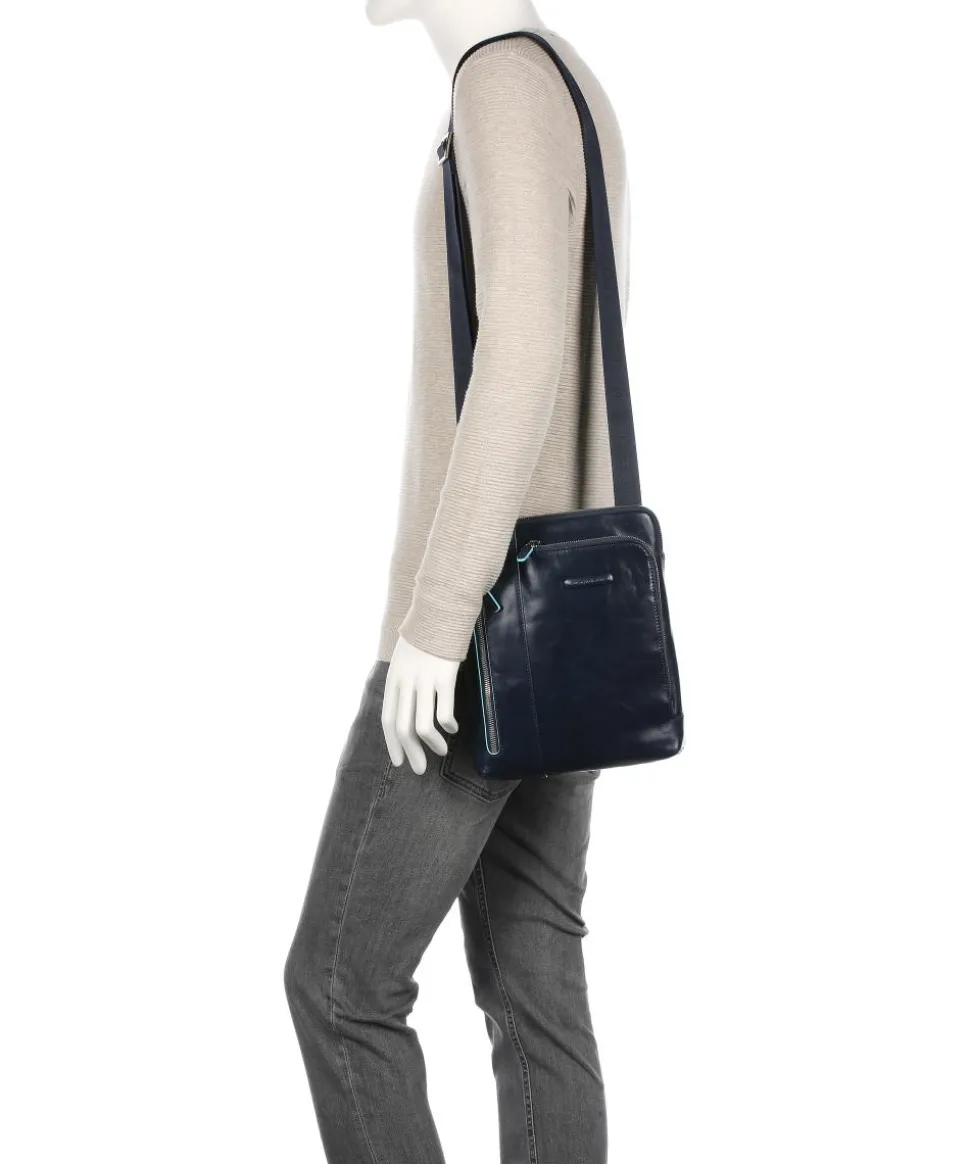 Blue Square Umhängetasche Leder blau