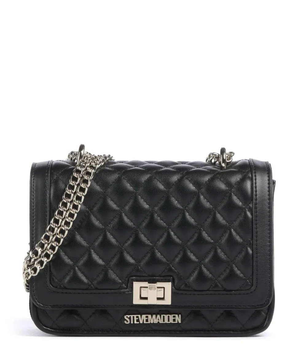 BMONA-Q Schultertasche genarbtes Leder schwarz