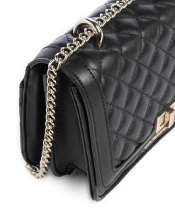 BMONA-Q Schultertasche genarbtes Leder schwarz