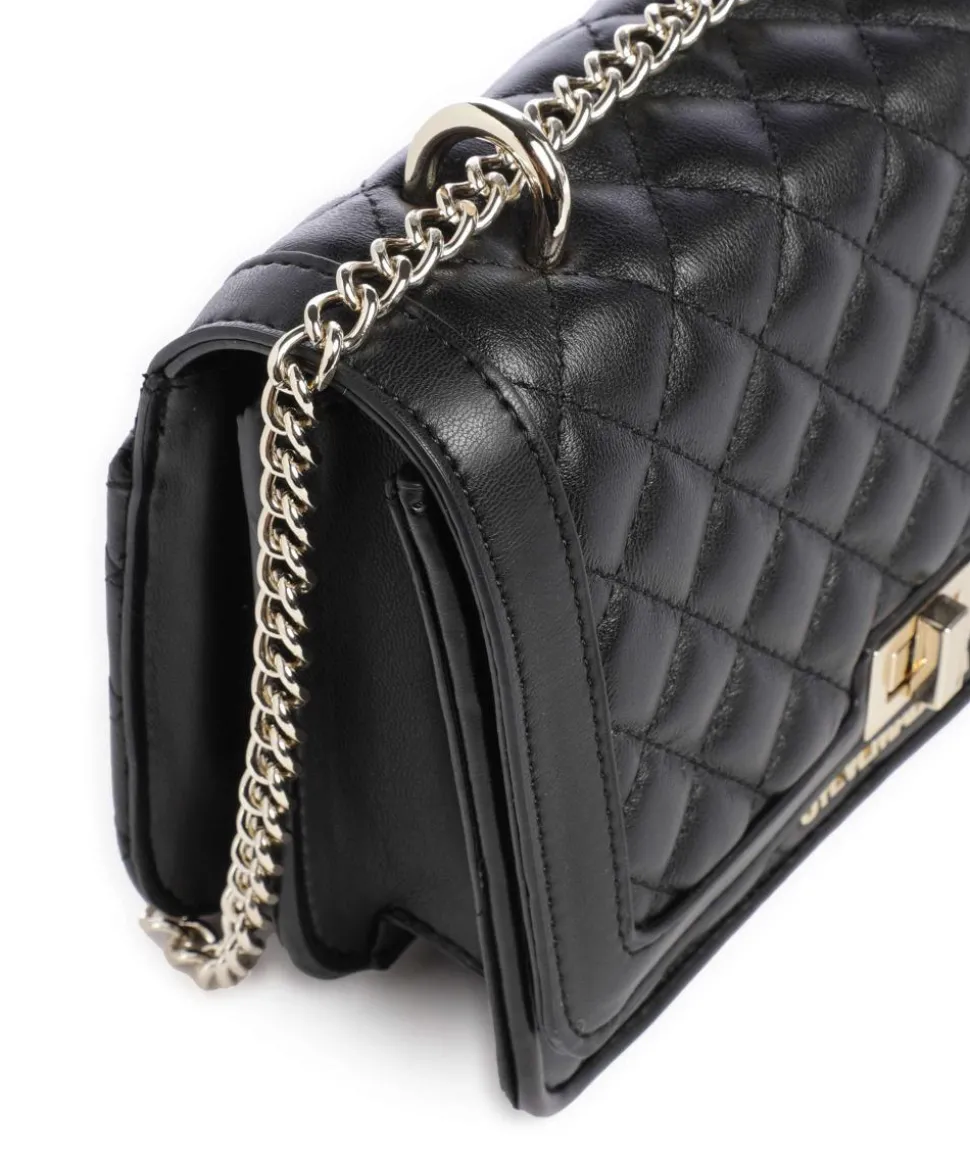 BMONA-Q Schultertasche genarbtes Leder schwarz