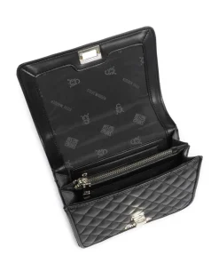 BMONA-Q Schultertasche genarbtes Leder schwarz