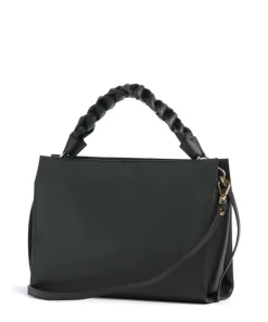 Boheme Grana Double Beuteltasche genarbtes Rindsleder schwarz