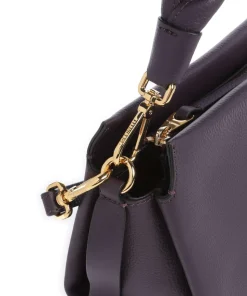 Boheme Grana Double Handtasche genarbtes Leder pflaume