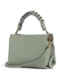 Boheme Grana Double Handtasche genarbtes Leder graugrün