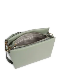 Boheme Grana Double Handtasche genarbtes Leder graugrün