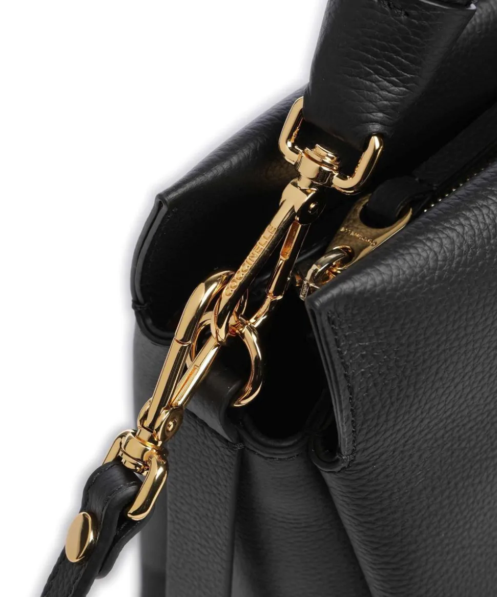 Boheme Grana Double Handtasche genarbtes Rindsleder schwarz