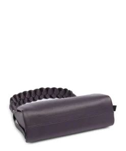 Boheme Grana Double Schultertasche genarbtes Leder pflaume