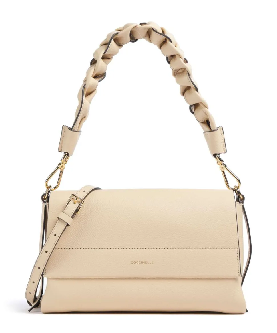 Boheme Grana Double Schultertasche genarbtes Rindsleder natur