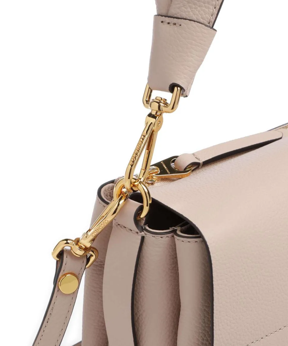 Boheme Grana Double Schultertasche genarbtes Rindsleder beige