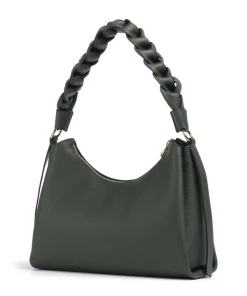 Boheme Grana Double Schultertasche genarbtes Leder dunkelgrün