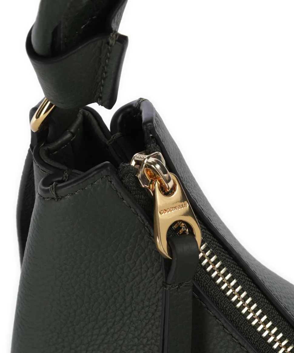 Boheme Grana Double Schultertasche genarbtes Leder dunkelgrün