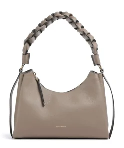 Boheme Grana Double Schultertasche genarbtes Leder taupe