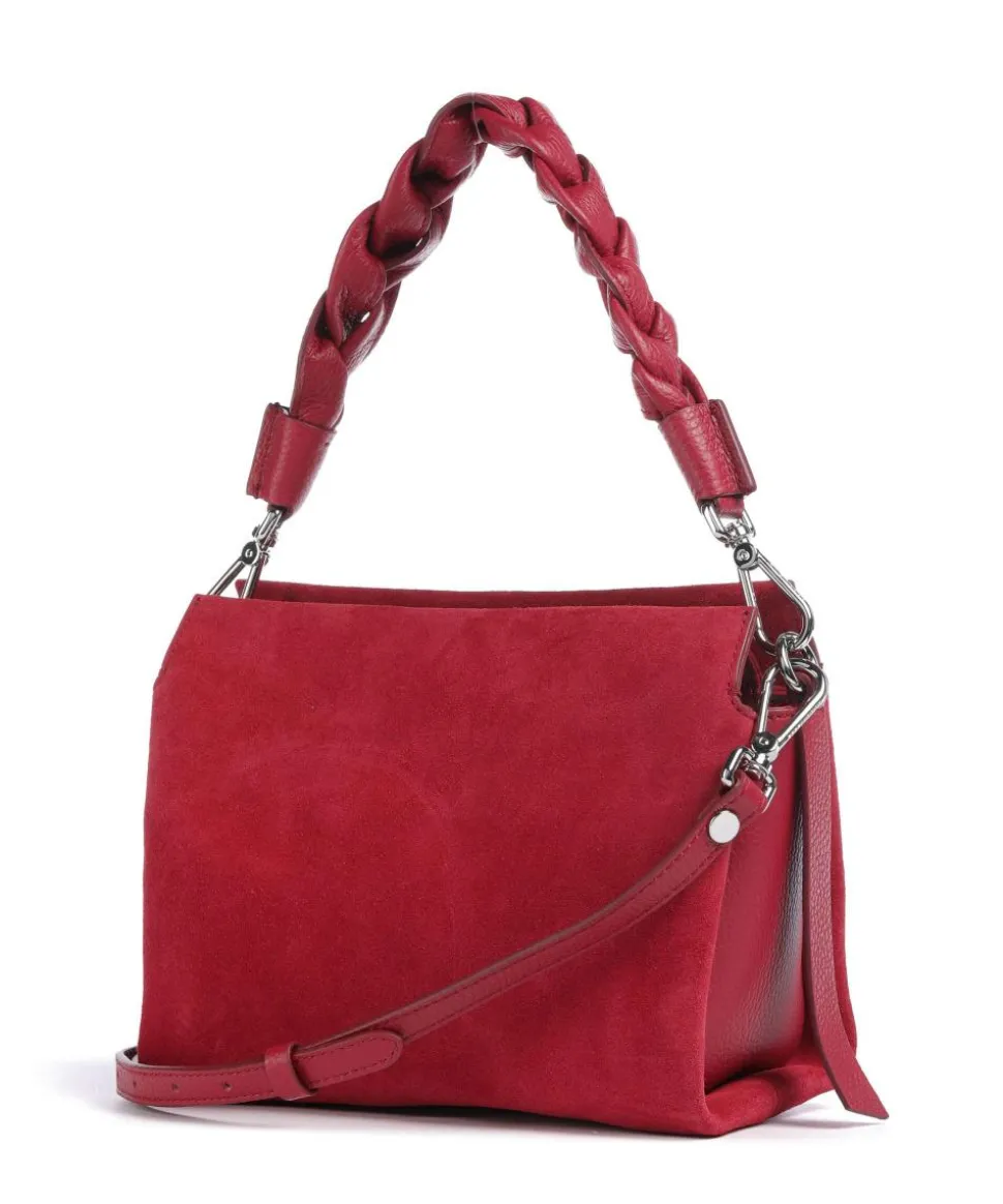 Boheme Suede Handtasche aufgerautes Rindsleder rot