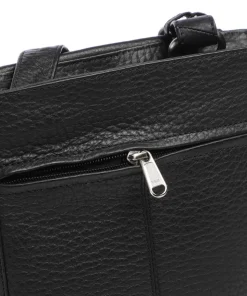 Boston Lorna Umhängetasche genarbtes Leder schwarz