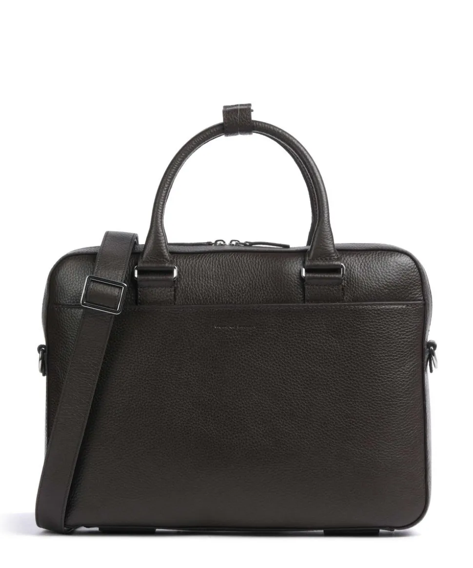 Bosun Aktentasche 15″ genarbtes Rindsleder dunkelbraun