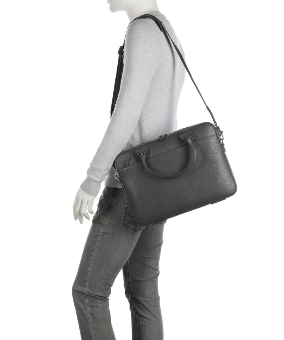 Bosun Aktentasche 15″ genarbtes Rindsleder dunkelgrau