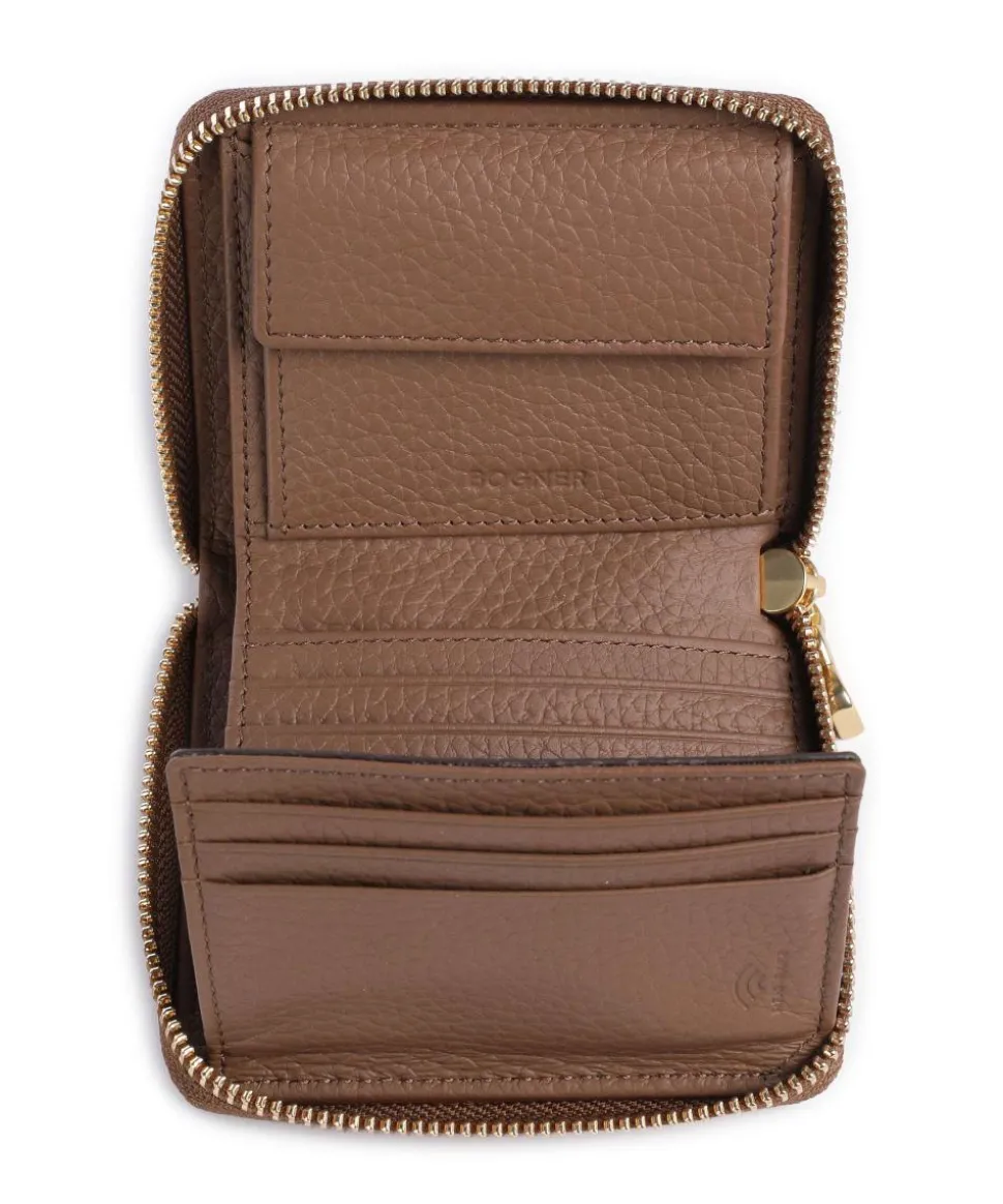 Bozen Dama RFID Geldbörse genarbtes Rindsleder braun