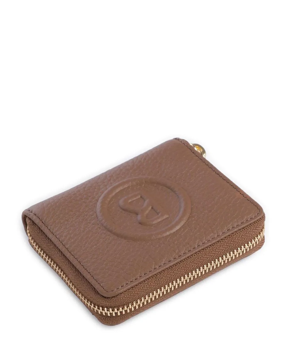 Bozen Dama RFID Geldbörse genarbtes Rindsleder braun