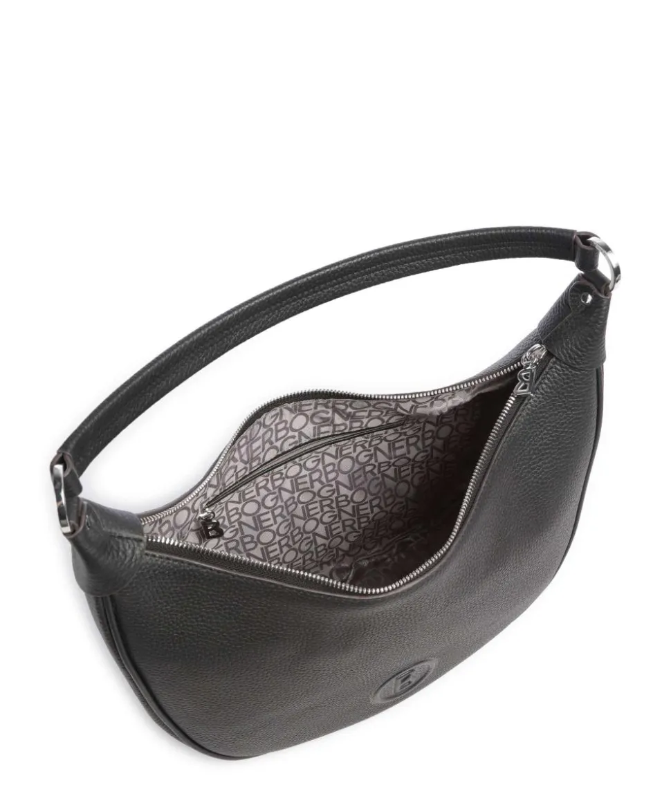 Bozen Ite Beuteltasche genarbtes Rindsleder schwarz