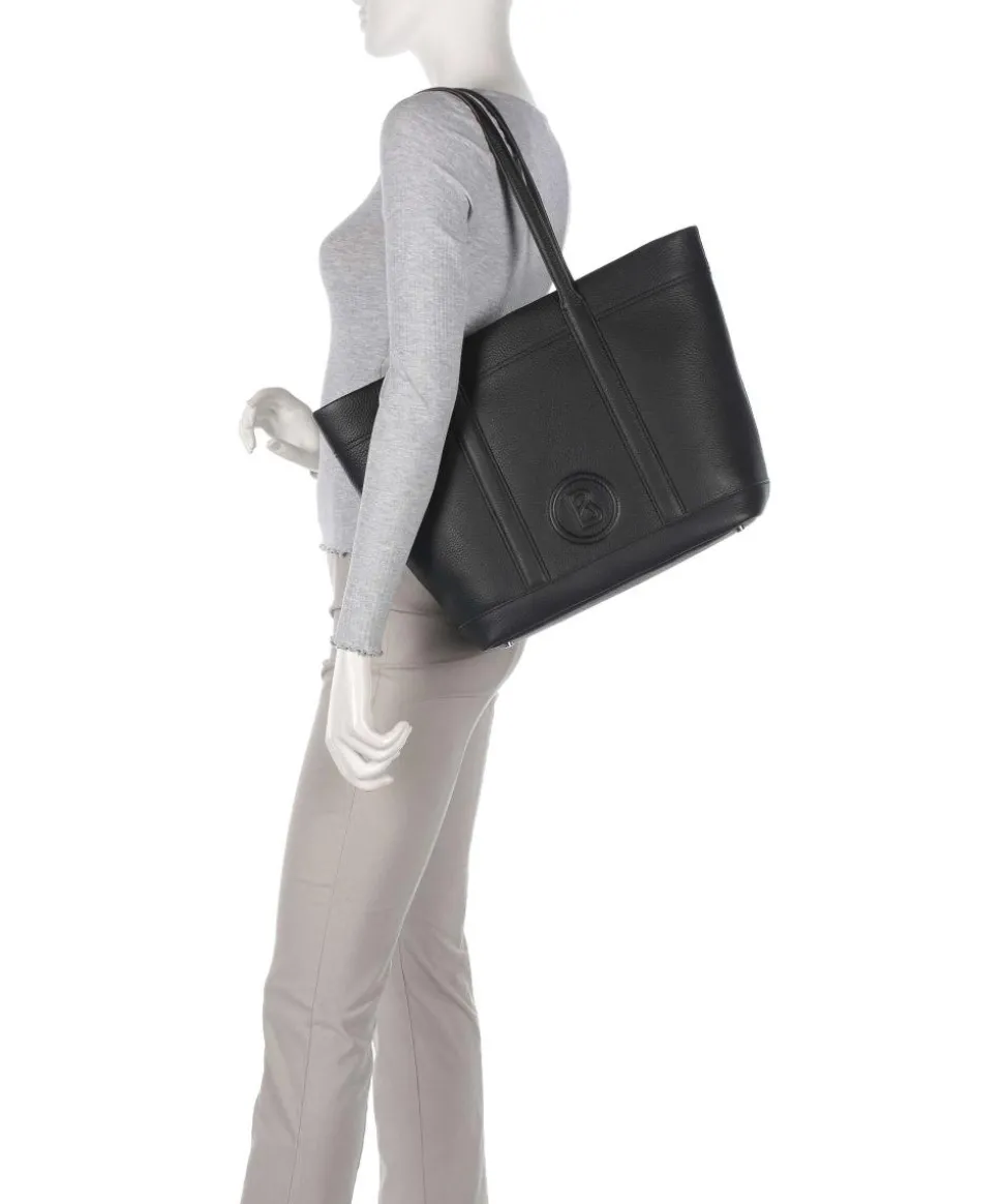 Bozen Zeta Shopper genarbtes Rindsleder schwarz