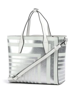 Brasilia Handtasche Lederimitat silber