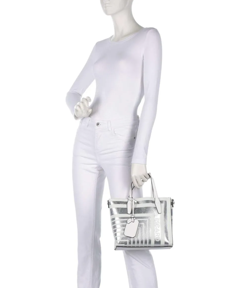 Brasilia Handtasche Lederimitat silber