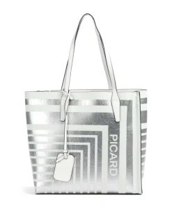 Brasilia Shopper Lederimitat silber