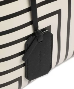 Brasilia Shopper Lederimitat schwarz/weiß