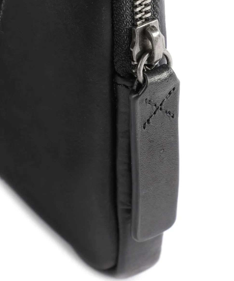 Brick Lane brian Umhängetasche genarbtes Leder schwarz