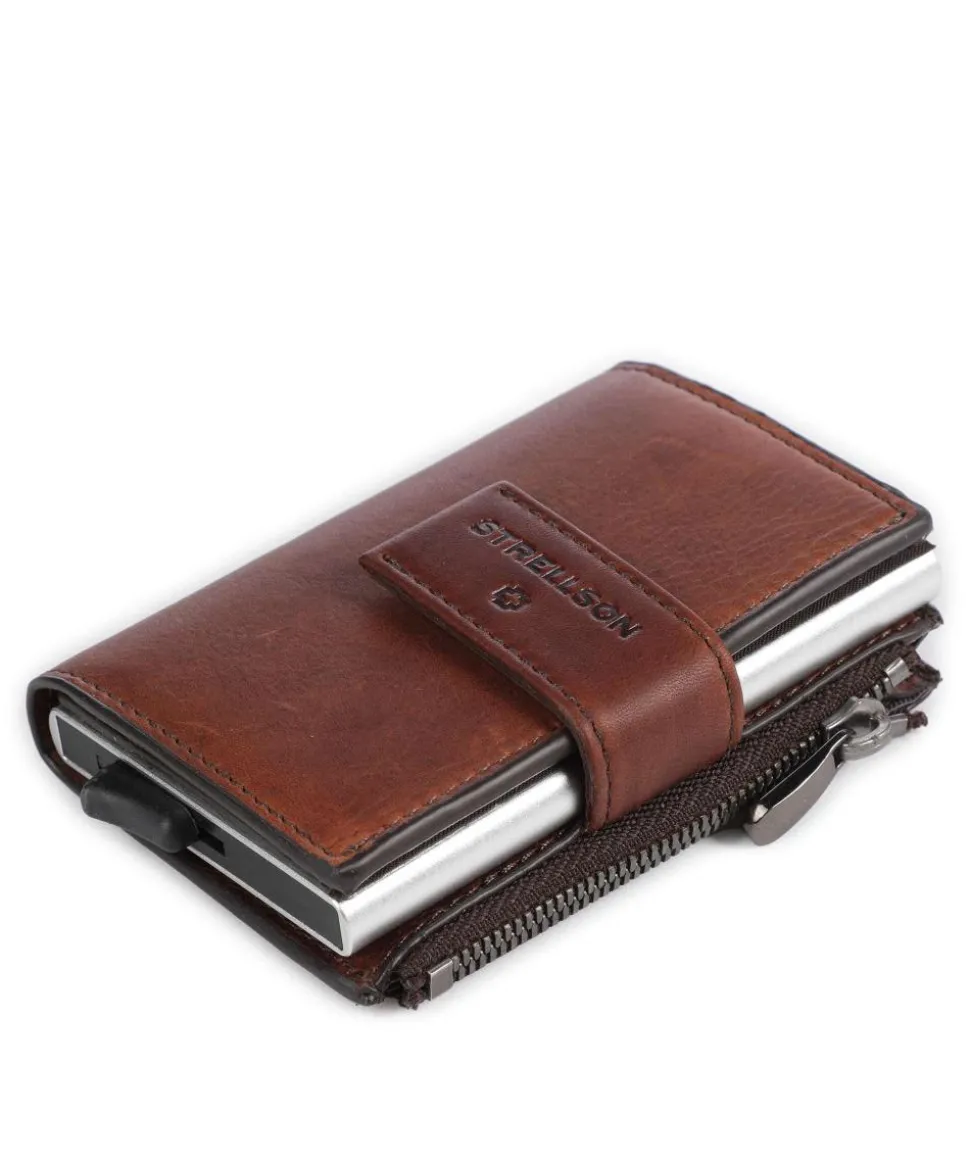 Brick Lane C-Four RFID Kreditkartenetui fein genarbtes Rindsleder dunkelbraun