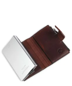 Brick Lane C-Four RFID Kreditkartenetui fein genarbtes Rindsleder dunkelbraun