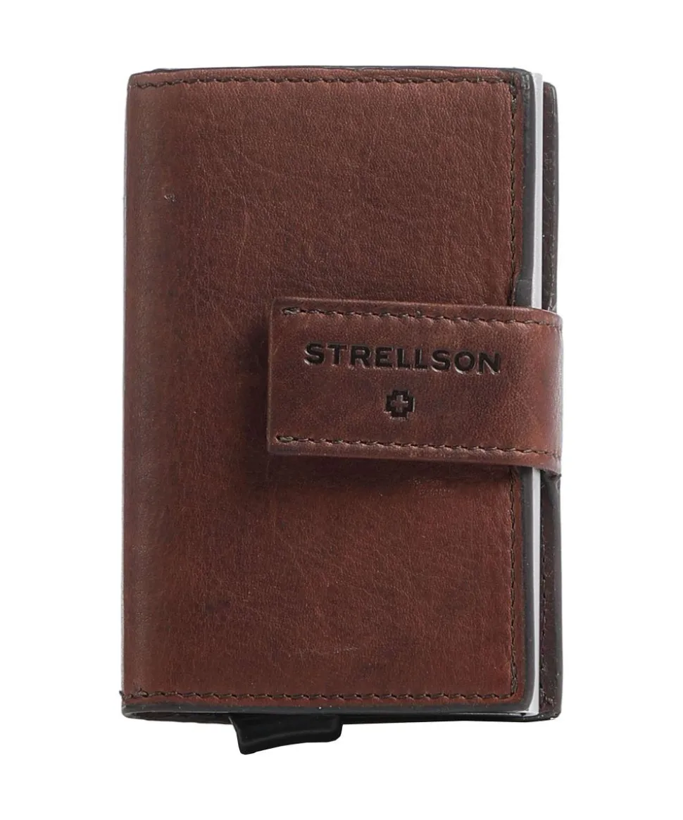 Brick Lane C-Three RFID Kreditkartenetui genarbtes Rindsleder dunkelbraun