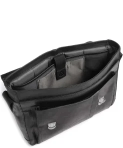 Brick Lane jeremy Aktentasche 15″ fein genarbtes Leder schwarz