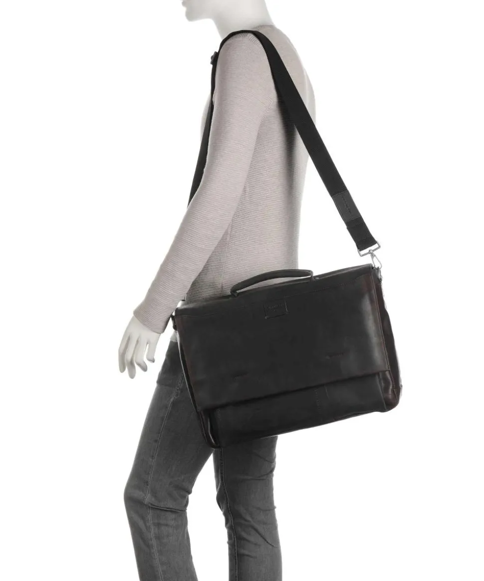 Brick Lane Jim Aktentasche 15″ Leder dunkelbraun