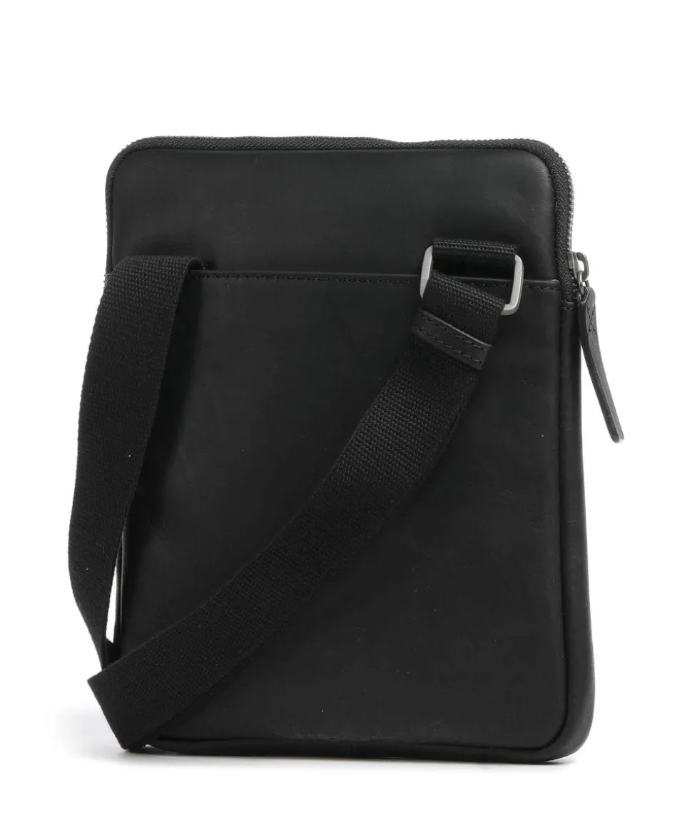 Brick Lane Umhängetasche fein genarbtes Rindsleder schwarz