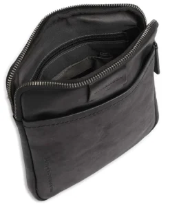 Brick Lane Umhängetasche fein genarbtes Rindsleder schwarz