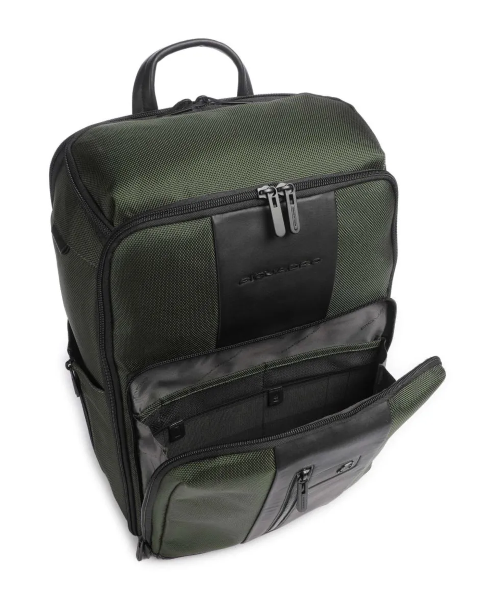 Brief Reiserucksack 15″ recyceltes Nylon dunkelgrün