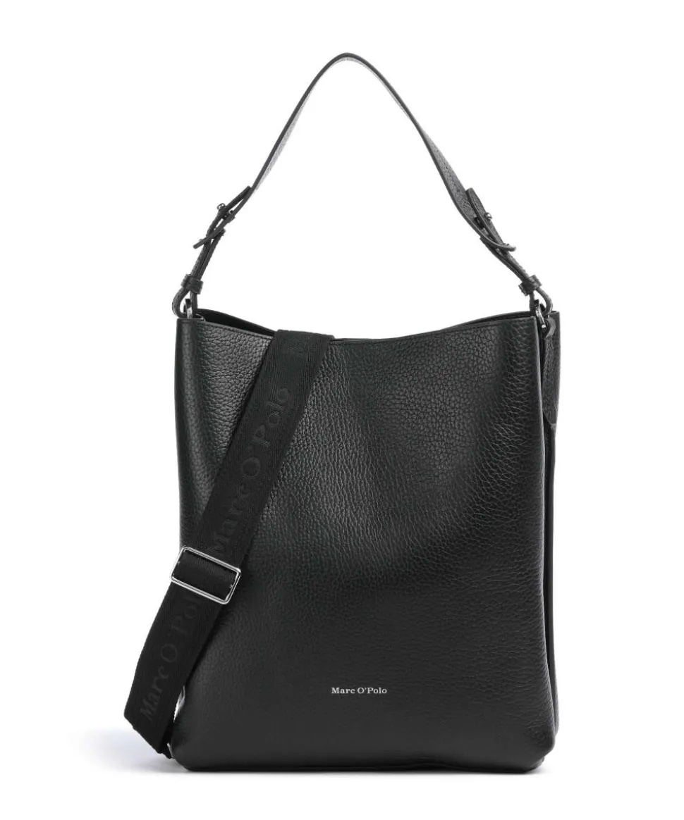 Brinja M Beuteltasche genarbtes Rindsleder schwarz