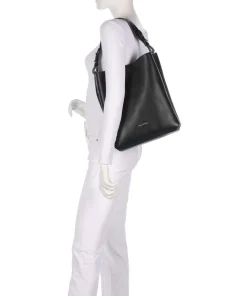 Brinja M Beuteltasche genarbtes Rindsleder schwarz