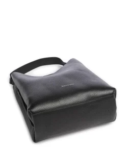 Brinja M Beuteltasche genarbtes Rindsleder schwarz