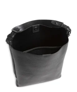 Brinja M Beuteltasche genarbtes Rindsleder schwarz