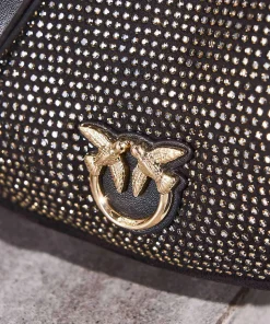 Brioche Mini Schultertasche Textil schwarz